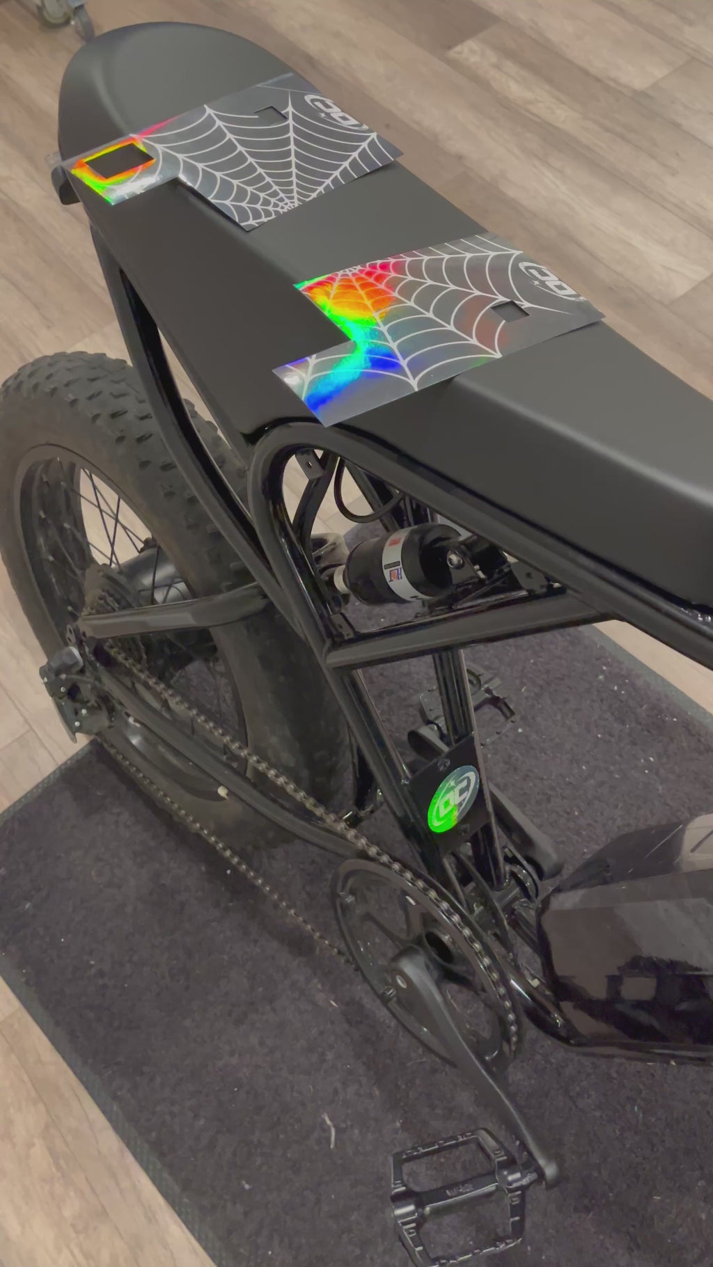 Ridstar Fork Decal - Spiderweb black and white