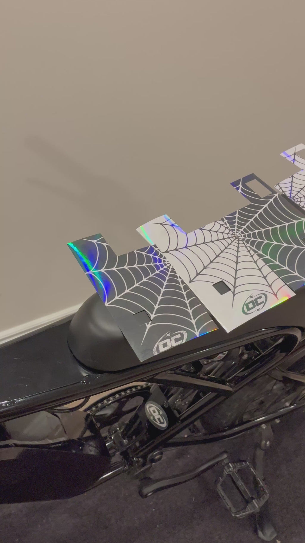 Ridstar Fork Decal - Spiderweb black and white